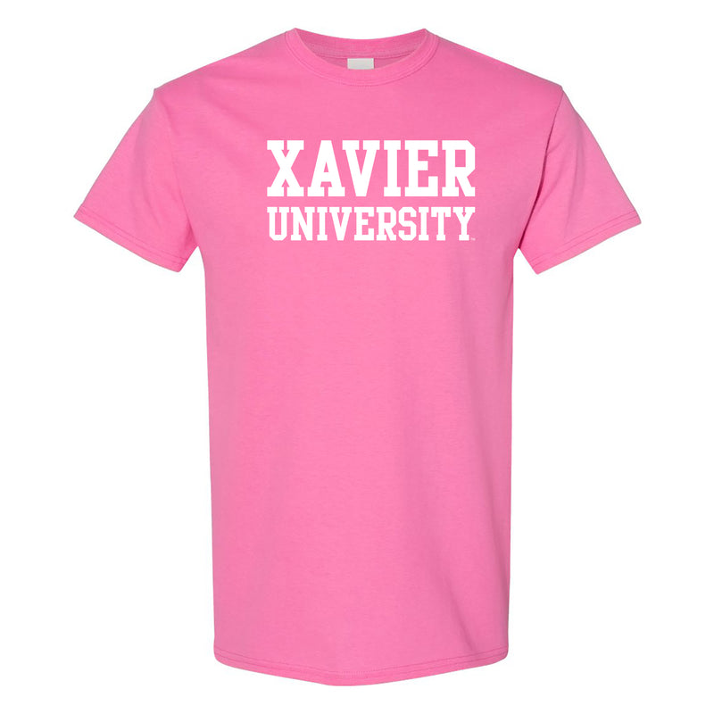 Xavier University Musketeers Basic Block Short Sleeve T Shirt - Azalea