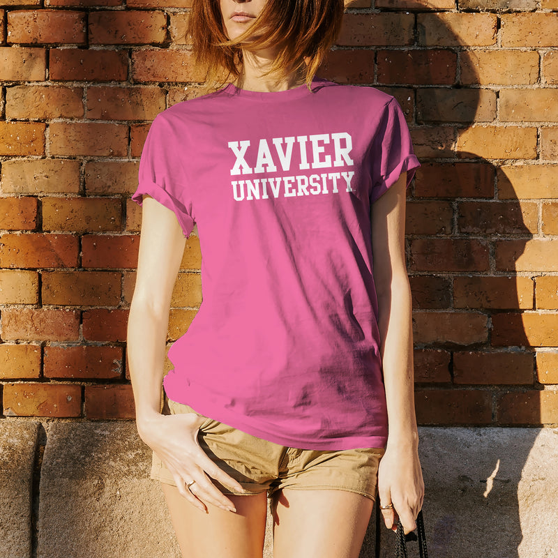 Xavier University Musketeers Basic Block Short Sleeve T Shirt - Azalea