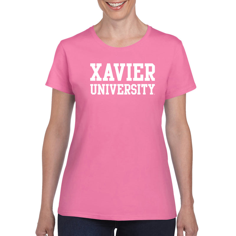Xavier University Musketeers Basic Block Womens Short Sleeve T Shirt - Azalea