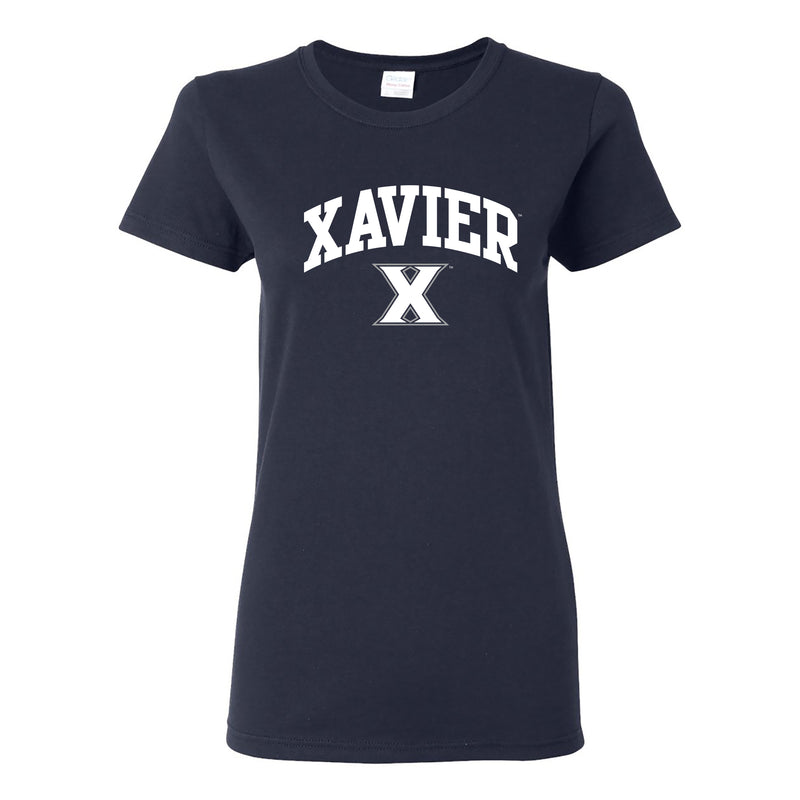 Xavier University Musketeers Arch Logo Short Sleeve Womens T Shirt - Navy