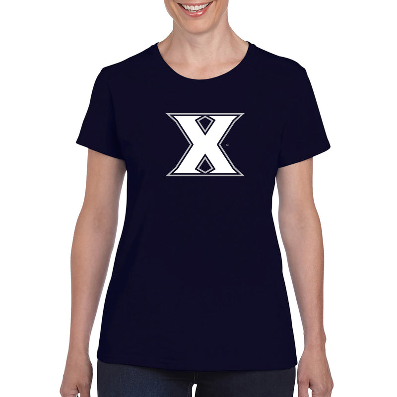 Xavier University Musketeers Primary Logo Short Sleeve Womens T Shirt - Navy