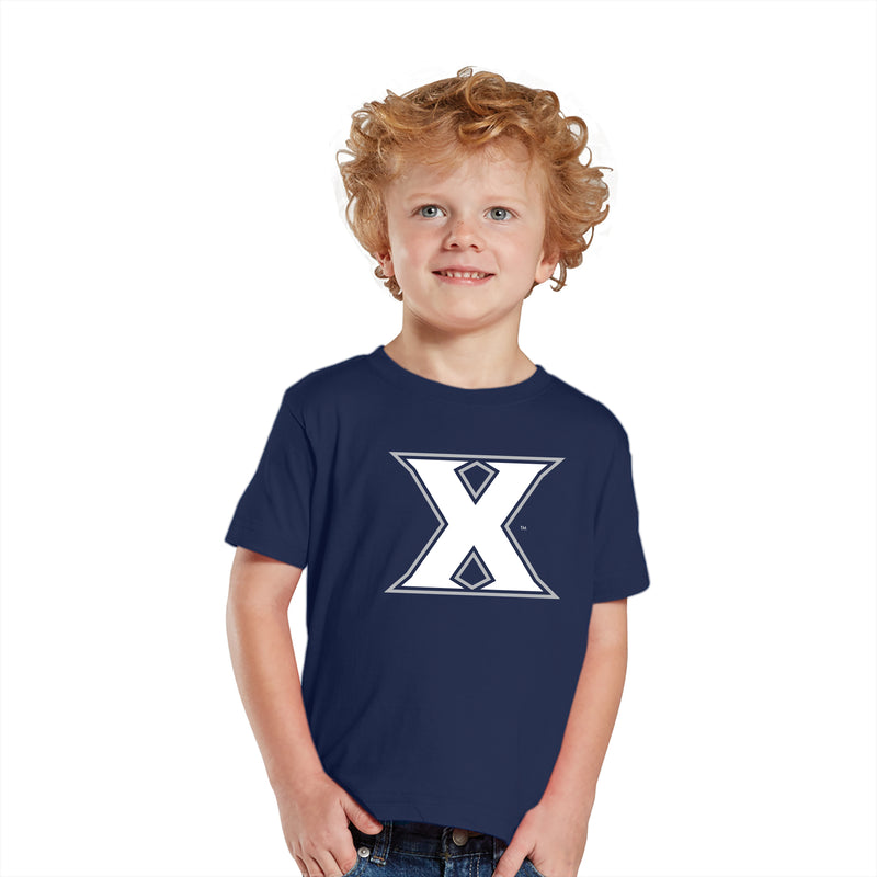 Xavier University Musketeers Primary Logo Toddler Short Sleeve T Shirt - Navy