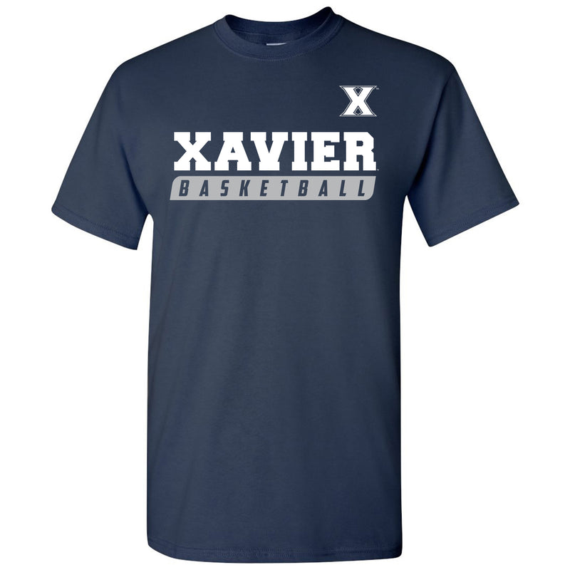Xavier University Musketeers Basketball Slant Short Sleeve T-Shirt - Navy