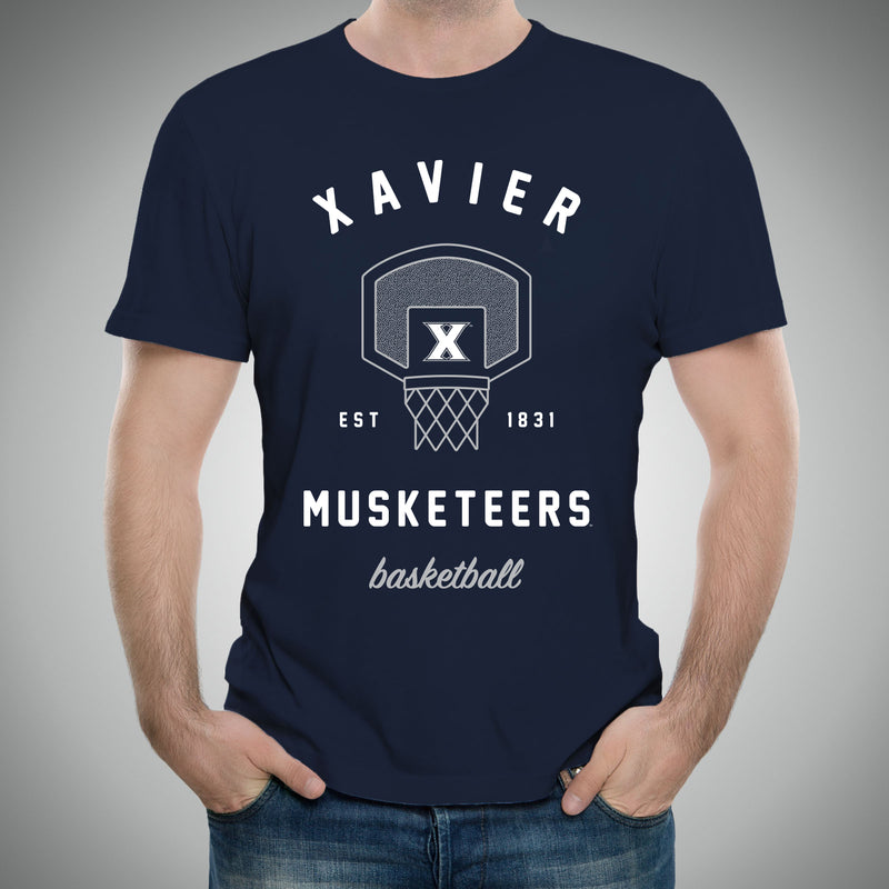 Xavier University Musketeers Basketball Net Short Sleeve T-Shirt - Navy