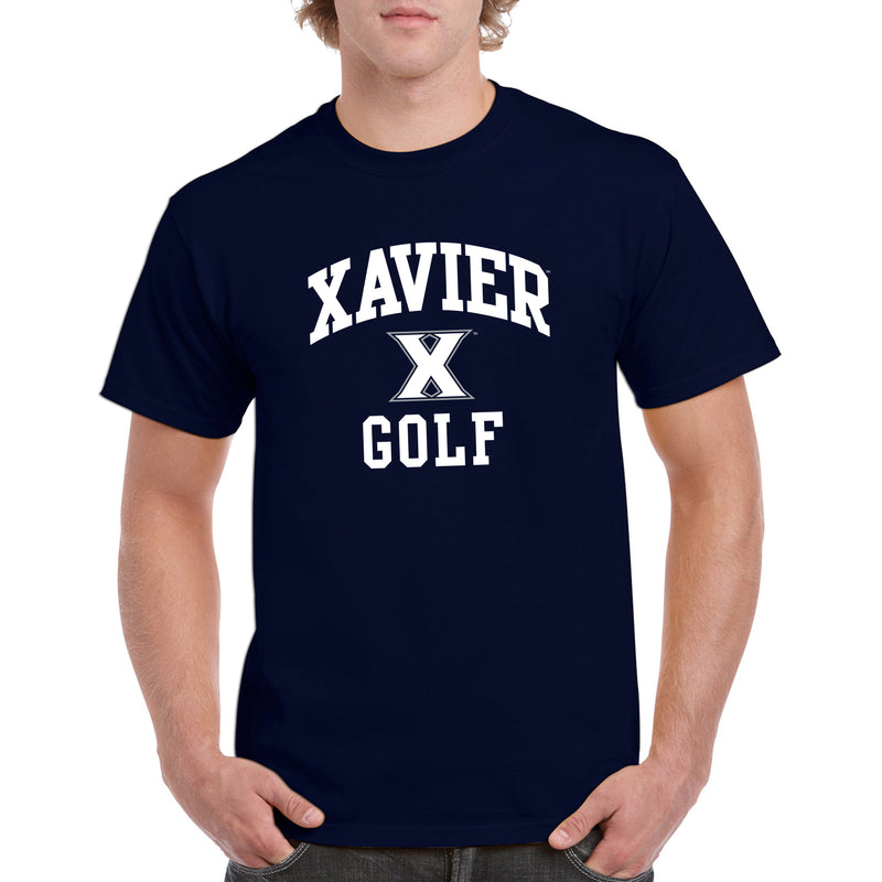 Xavier University Musketeers Arch Logo Golf Short Sleeve T Shirt - Navy