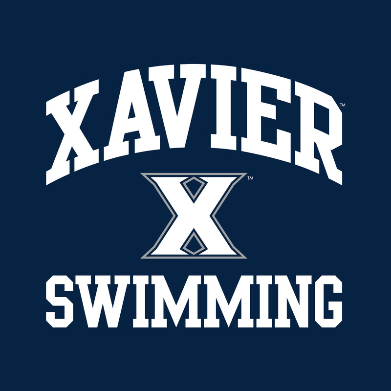 Xavier University Musketeers Arch Logo Swimming Short Sleeve T Shirt - Navy
