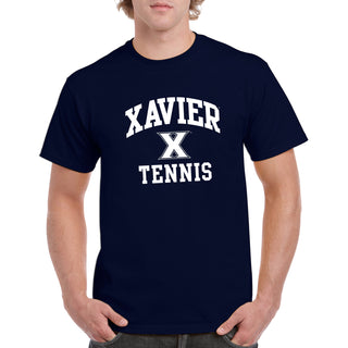 Xavier University Musketeers Arch Logo Tennis Short Sleeve T Shirt - Navy