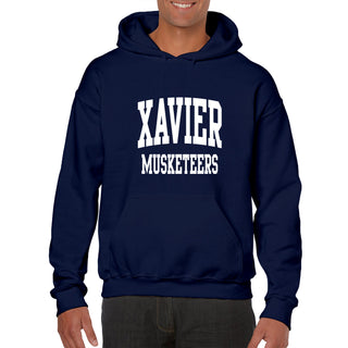 Xavier University Musketeers Front Back Print Heavy Blend Hoodie - Navy