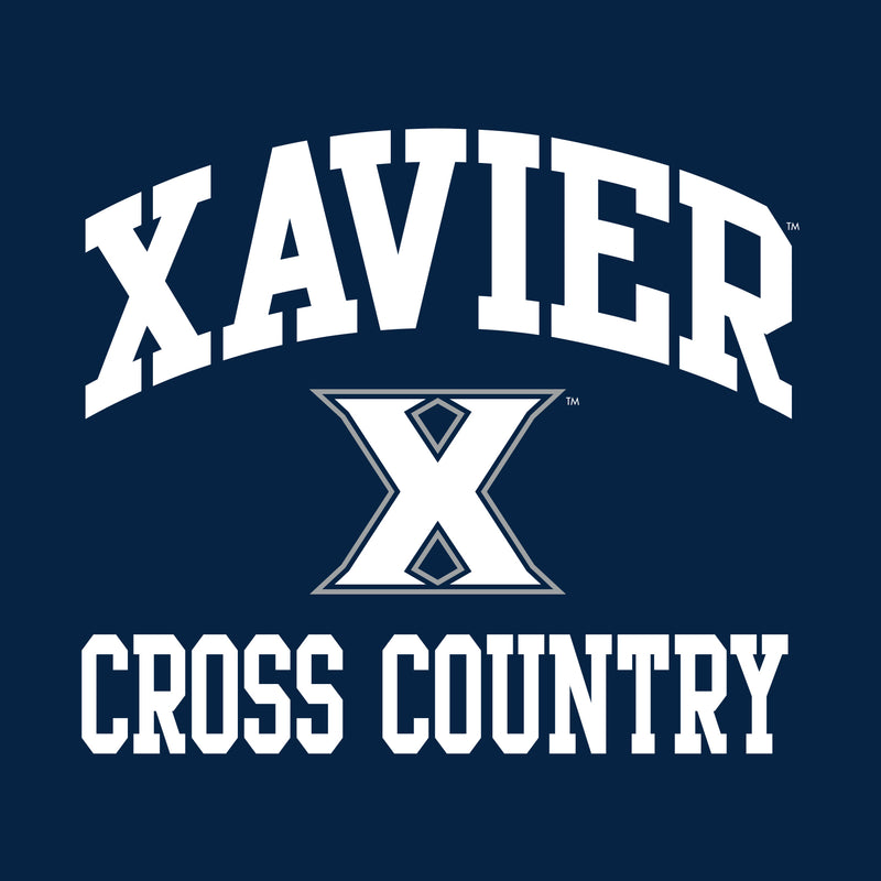 Xavier University Musketeers Arch Logo Cross Country Short Sleeve T Shirt - Navy