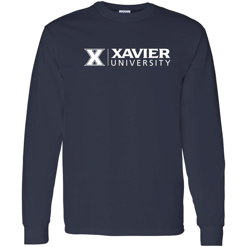 Xavier University Musketeers Institutional Logo Long Sleeve T Shirt - Navy