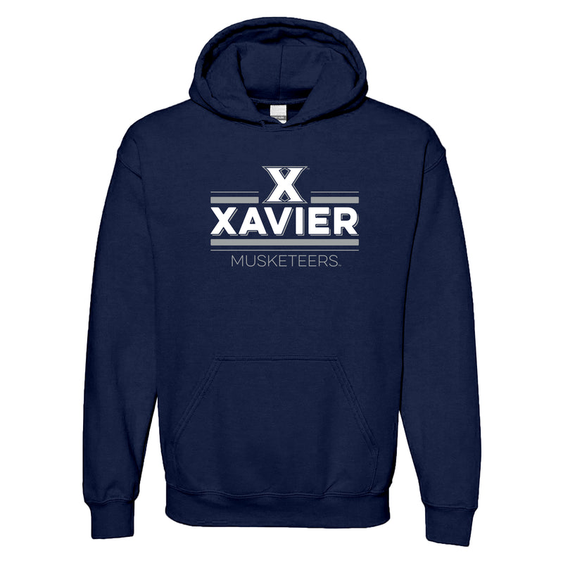Xavier University Musketeers Double Bar Logo Hoodie - Navy