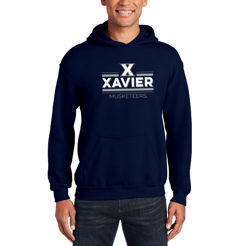 Xavier University Musketeers Double Bar Logo Hoodie - Navy