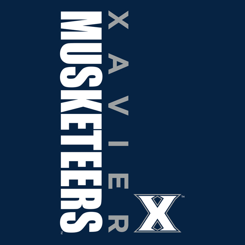 Xavier University Musketeers Vertical Block Left Chest Full Zip Hoodie - Navy