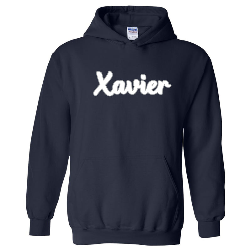 Xavier University Musketeers Basic Script Heavy Blend Hoodie - Navy