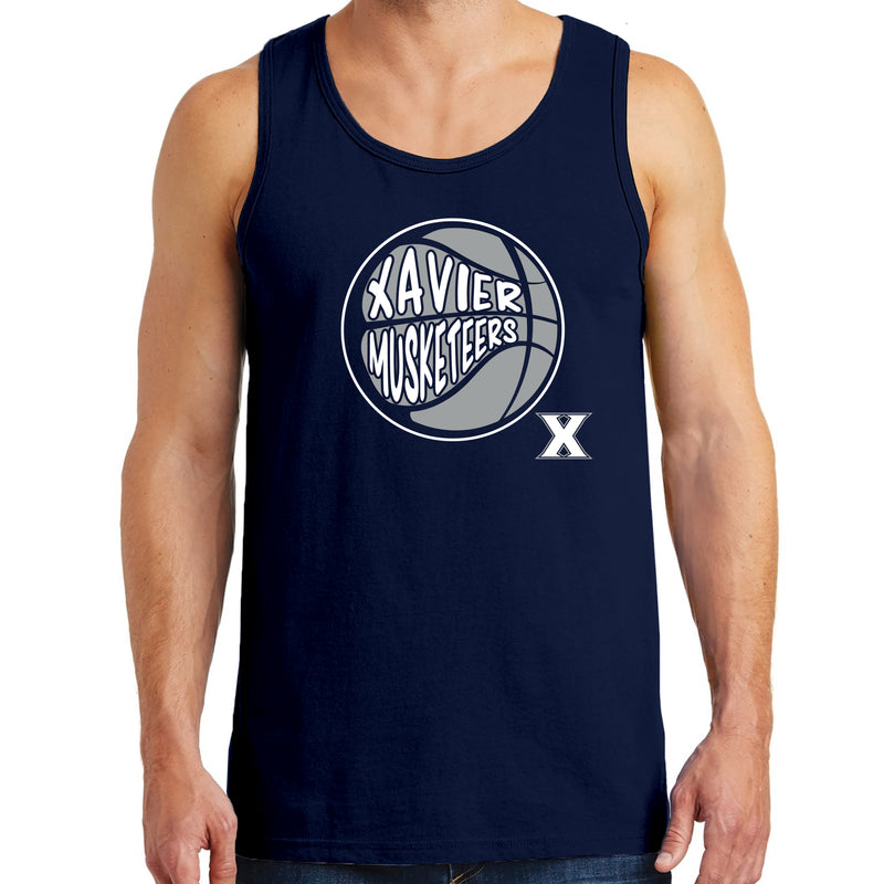 Xavier University Musketeers Street Basketball Heavy Cotton Tank Top - Navy