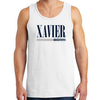 Xavier University Musketeers Boldline Basic Cotton Tank Top - White