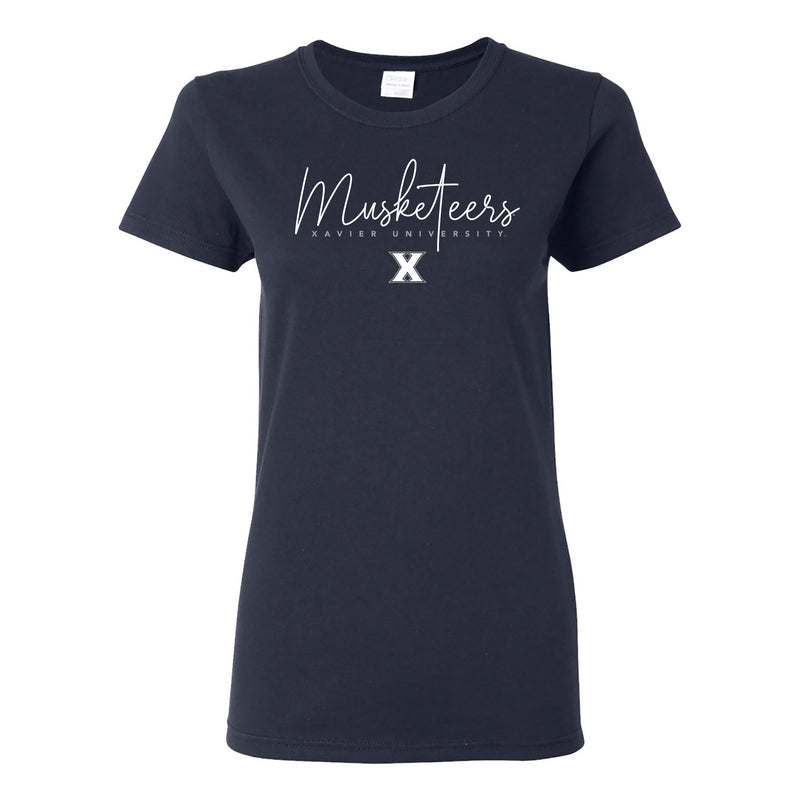 Xavier Thin Script Womens T-Shirt - Navy