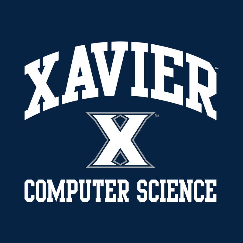 Xavier University Musketeers Arch Logo Computer Science Basic Cotton Short Sleeve T Shirt - Navy