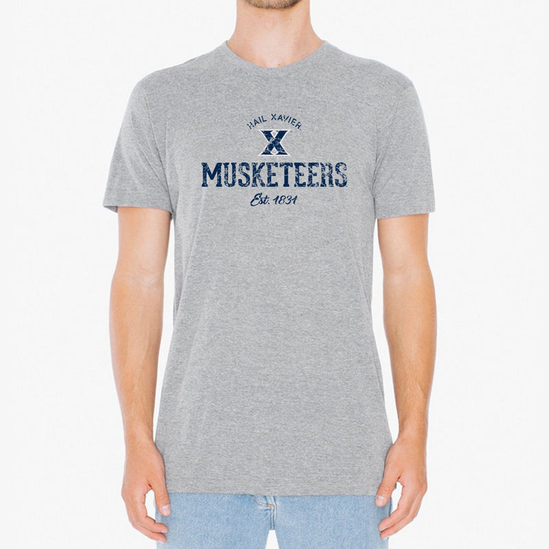 Xavier University Musketeers Established Arch Logo Short Sleeve T-Shirt - Sport Grey