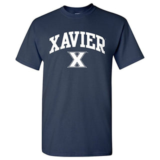 Xavier University Musketeers Arch Logo Short Sleeve T Shirt - Navy