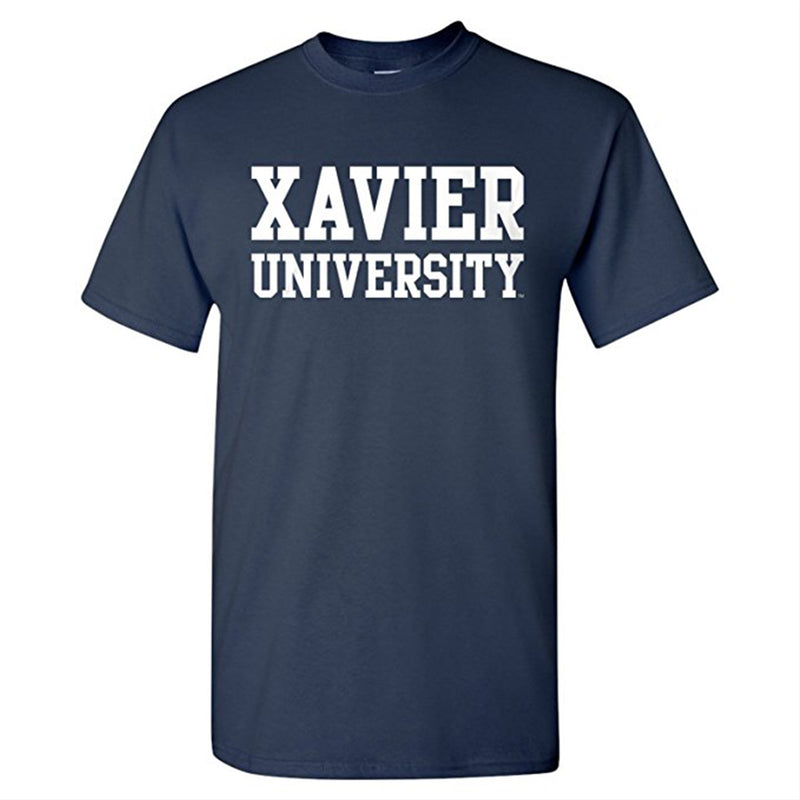 Xavier University Musketeers Basic Block Short Sleeve T Shirt - Navy