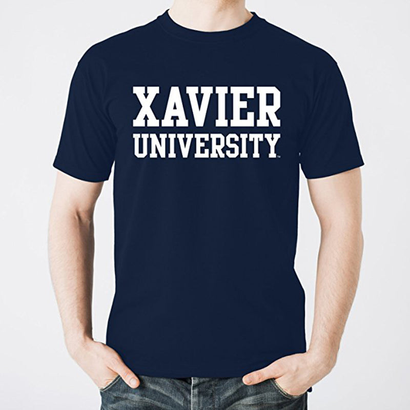 Xavier University Musketeers Basic Block Short Sleeve T Shirt - Navy