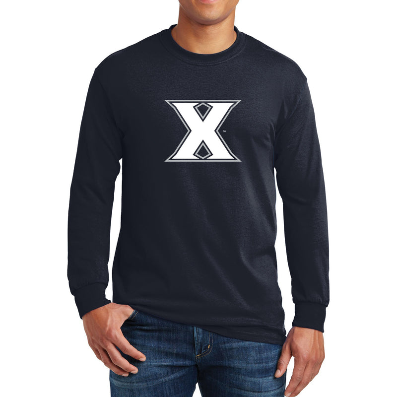 Xavier University Musketeers Primary Logo Long Sleeve T-Shirt - Navy