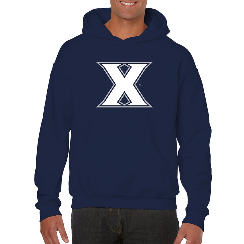 Xavier University Musketeers Primary Logo Heavy Blend Hoodie - Navy