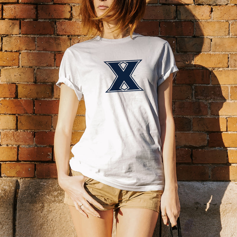 Xavier University Musketeers Primary Logo Short Sleeve T Shirt - White
