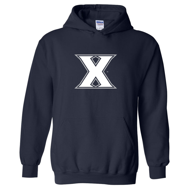 Xavier University Musketeers Primary Logo Heavy Blend Hoodie - Navy