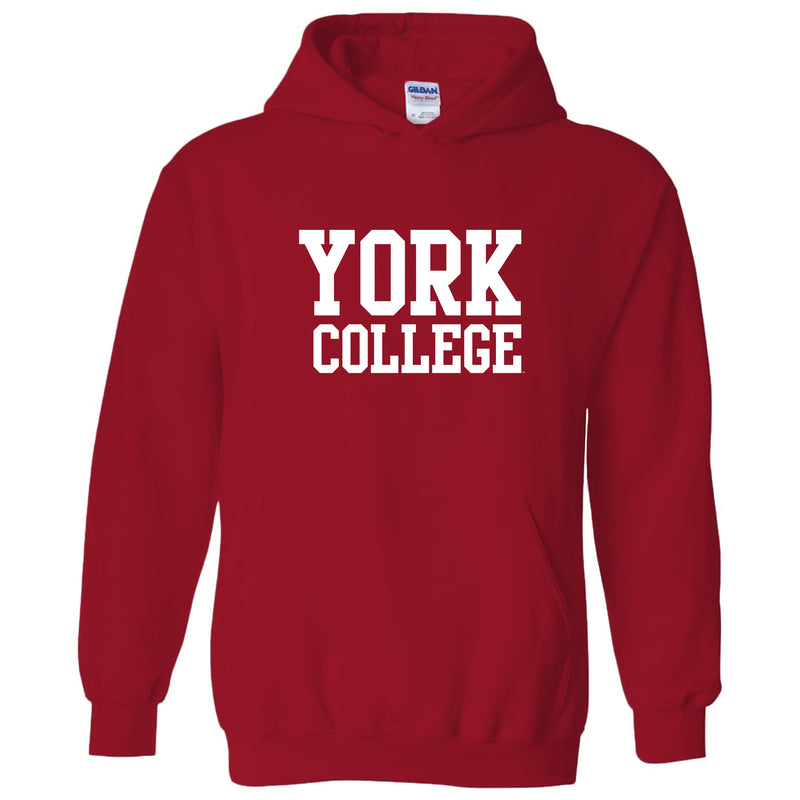 York College Cardinals Basic Block Heavy Blend Hoodie - Red