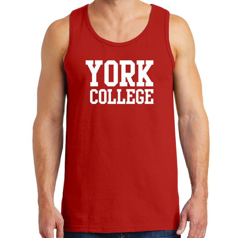 York College Cardinals Basic Block Heavy Cotton Tank Top - Red
