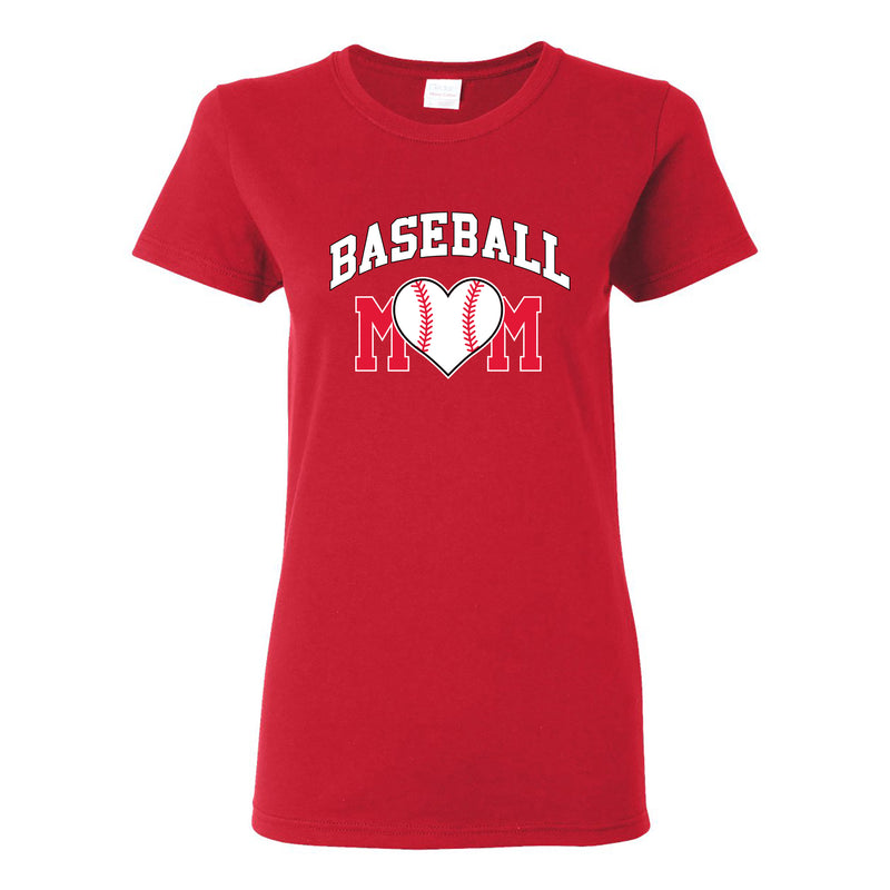 Baseball Mom - Baseball, Mom, Women, Sports, Ladies T-Shirt Basic Cotton - Red
