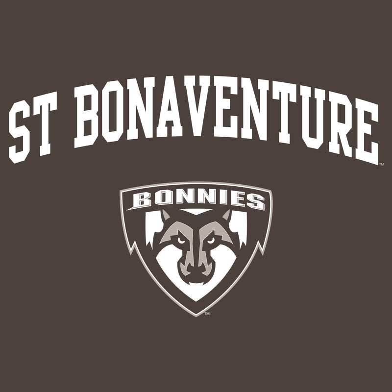 St. Bonaventure University Bonnies Arch Logo T Shirt - Dark Chocolate