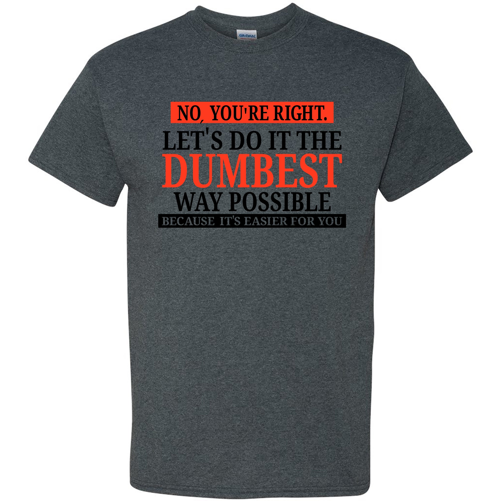 No You're Right Let's Do It The Dumbest Way Possible - Charcoal T-Shirt