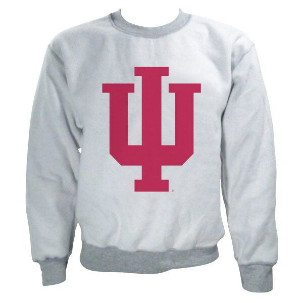 Indiana University Hoosiers Trident Inside Out Crewneck Sweatshirt - Sport Grey