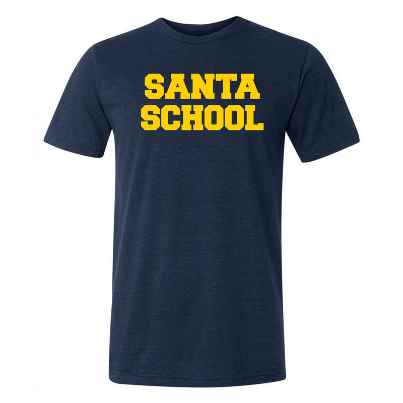 Santa School Triblend T-Shirt - Solid Navy