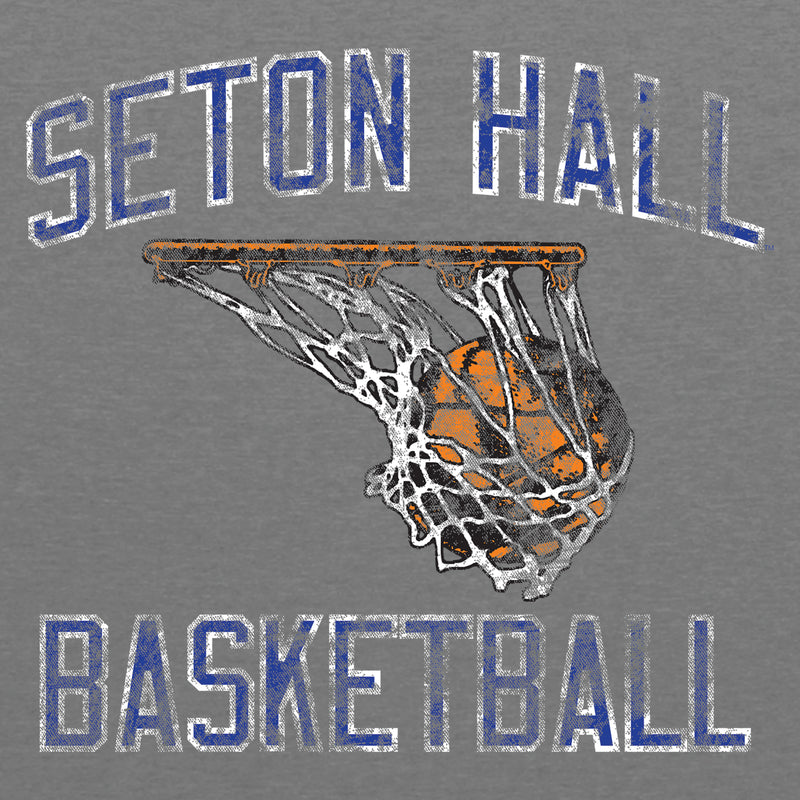 Seton Hall University Pirates Retro Basketball Short Sleeve T Shirt - Premium Heather