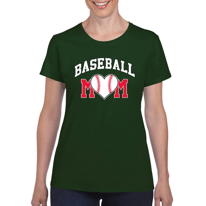 Baseball Mom - Baseball, Mom, Women, Sports, Ladies T-Shirt Basic Cotton - Forest Green