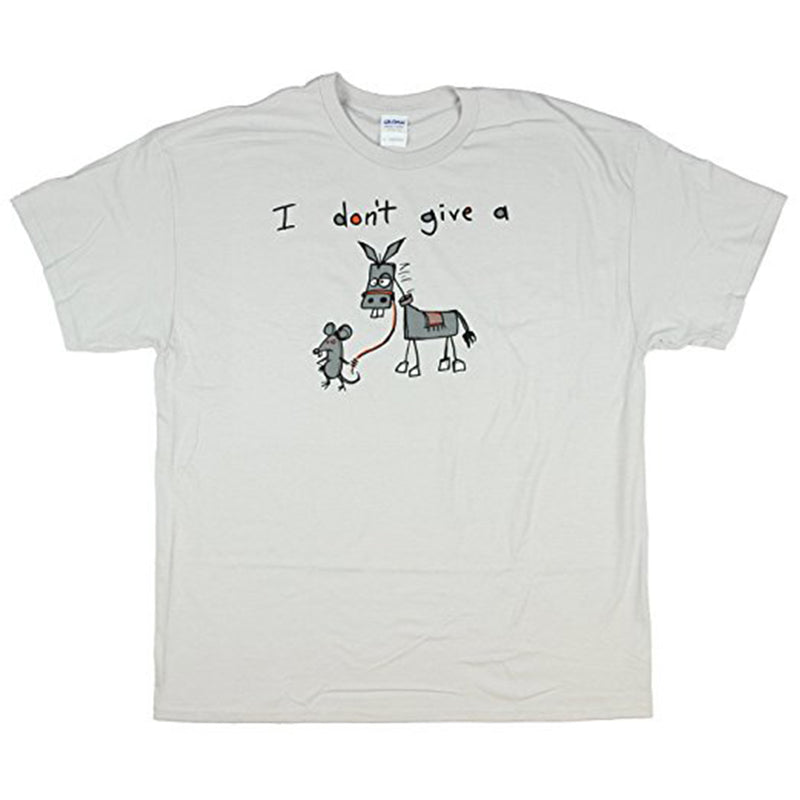 I Don't Give A Rat's - Funny, Sarcastic Graphic T-Shirt - Ice Grey