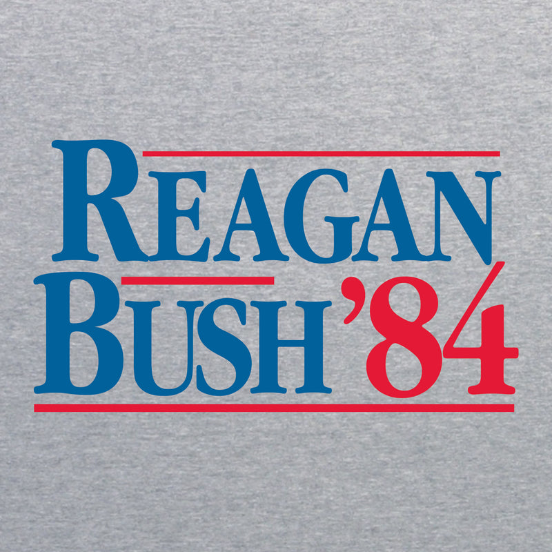 Long Sleeve Reagan/Bush 84 - Ronald Reagan, George Bush, Republican - Adult Cotton T-Shirt - Sport Grey