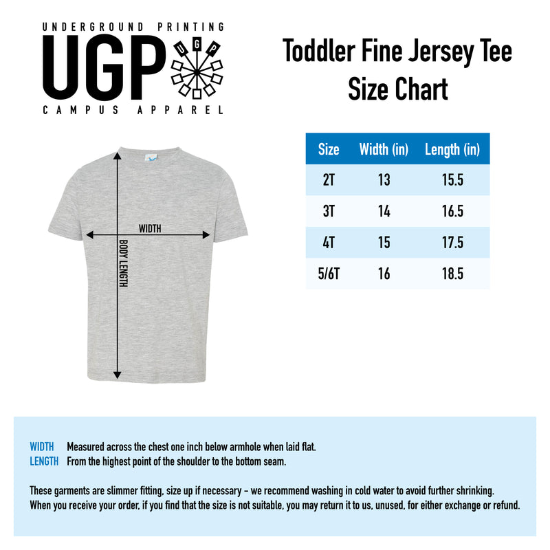 DePauw University Tigers Arch Logo Toddler Short Sleeve T Shirt - Black