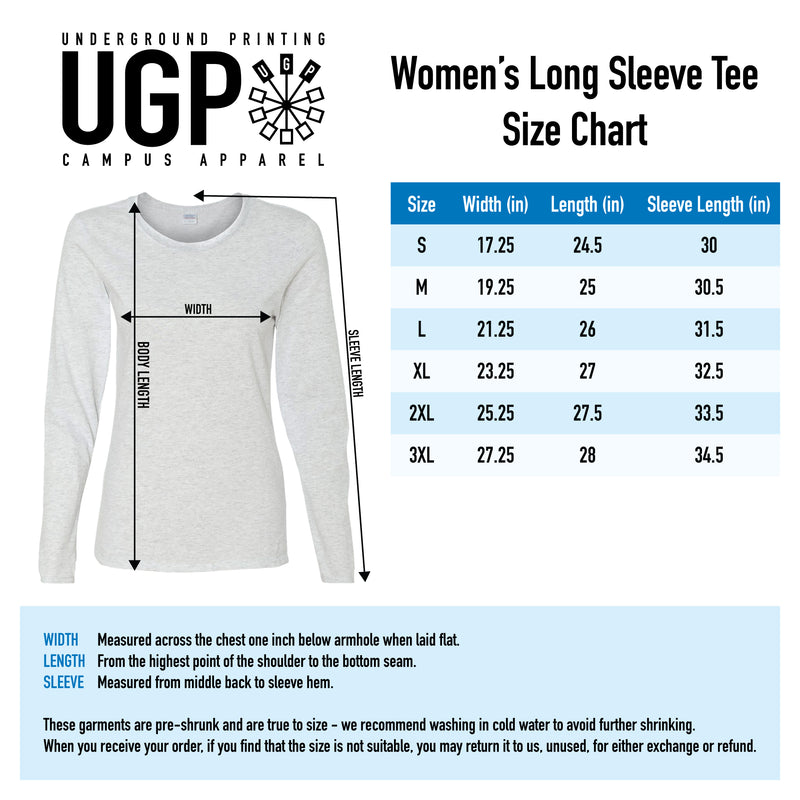 Basic Block University of Michigan Womens Basic Cotton Long Sleeve T Shirt - Navy